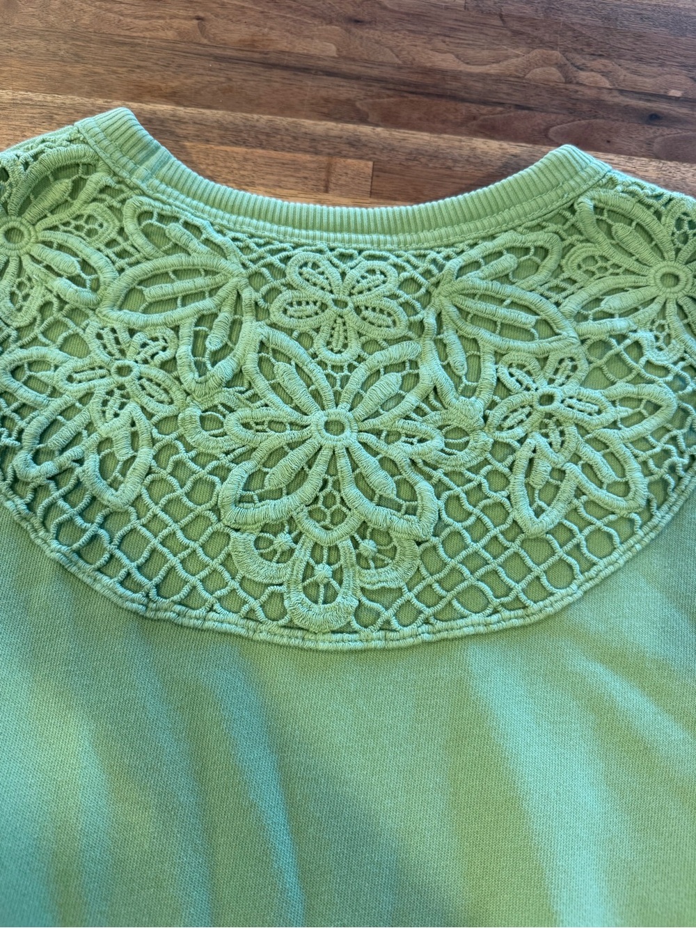 Aerie Sage Green Crochet Back Oversized Sweatshirt – Size S - Picture 4 of 6